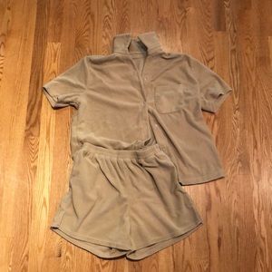 Fleece Matching Separates Teddy Shirt & Shorts
